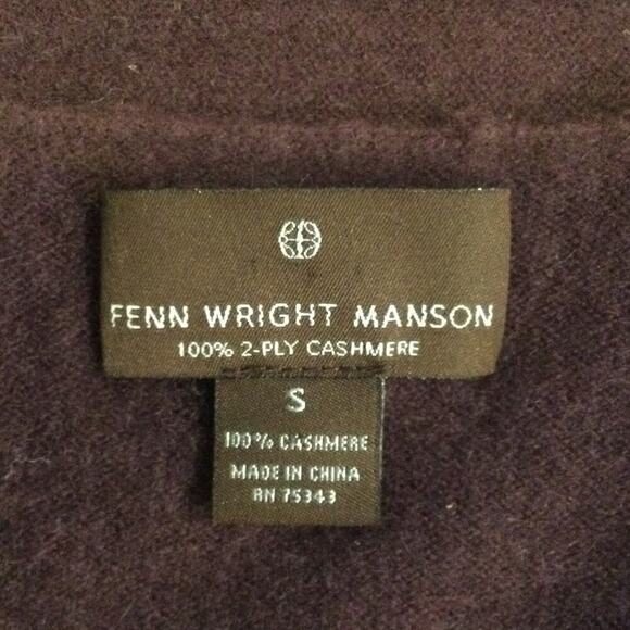 Fenn Wright Manson 2-ply Cashmere Sweater Cardigan Size Small Deep Purple Artsy - Picture 2 of 7